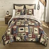 Donna Sharp King Bedding Set - 3 Piece - Forest Grove Lodge Quilt Set with King Quilt and Two King P