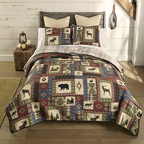 Donna Sharp King Bedding Set - 3 Piece - Forest Grove Lodge Quilt Set With King Quilt And Two King Pillow Shams - Machine Washable #TOP17