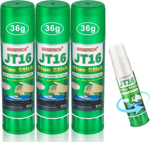 DERUC 3D Printer Bed Adhesive Glue Stick for 3D Printer Hot Bed Quick Drying PVP Solid Adhesive 36g PLA ABS PETG Washable and Easy to Glue (3 pcs)