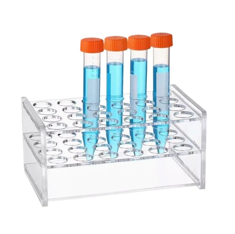 Gradilla for tubos centrífugos de plexiglás - Soporte for tubos de ensayo de un solo orificio for 1,5 ml a 100 ml - Capacidad de 8, 10, 18, 24 orificios -1 ud.(0.5ml 40 holes)