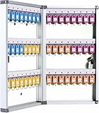 Caja de llaves – Armario para llaves de pared con cerradura para 24 llaves, para el hogar, oficina, escuela, hotel, negocios y alquiler de furgonetas, duradero y seguro