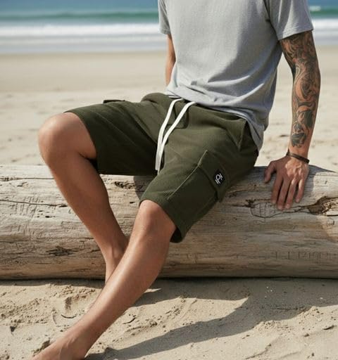 Image of INDICLUB Men's Athletic Performance Shorts,Casual Everyday Wear, Comfortable Drawstring Style