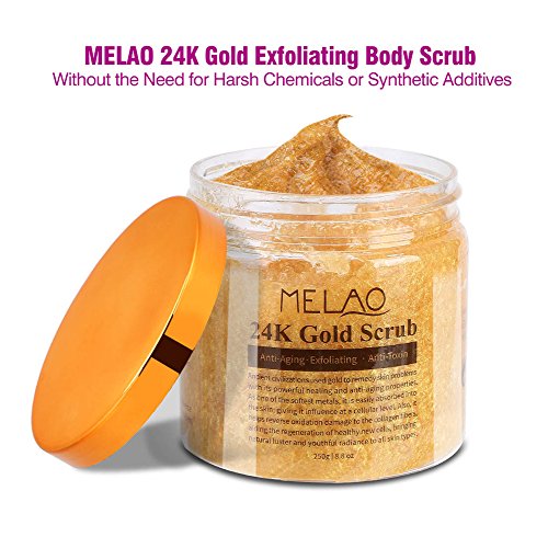 Facial Body Scrub, 24K Gold Anti-Aging Scrubing Cream for Moisturizing Face Body Exfoliate Reduces Wrinkles and Repairs… - Afbeelding 4