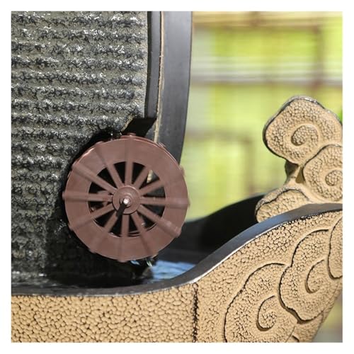 Fontaine d'interieur de table cascade style chinois avec pendule et circulation d'eau