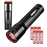 Nebo CSI Flashlight 250 Lumen LED Light with Magnetic Base and Red Light Bundle includes 3 Extra AAA Batteries (Black)
