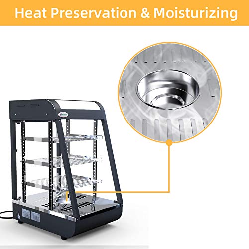 Commercial Food Warmer - Nurxiovo Countertop Pizza Warmers Display L15 x W19 x H25\'\' Pastry Patty Warmer Case for Buffet Restaurant Shop Heater Food Service - Thumbnail 4