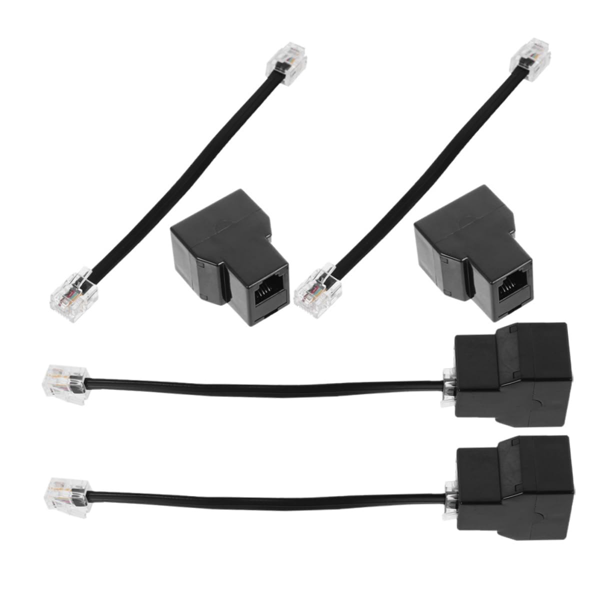 SHOWERORO 20 Stück Telefonleitungsadapter Telefonadapter Kabeladapter Rj11 Adapter Telefonteile Telefonsplitter Für Festnetztelefonkabeladapter Telefonzubehör Kupfer Schwarz