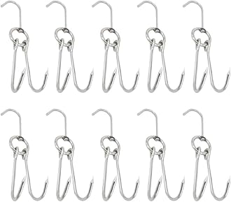 DOITOOL 10 Pcs Stainless Steel Roast Duck Hooks 9 Inch Meat Hanging Hooks for BBQ Smoking Poultry Kitchen and Outdoor Cooking Tools