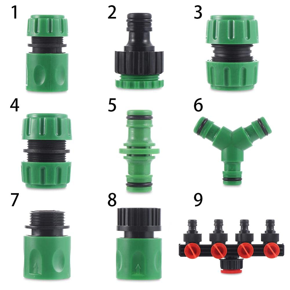 Adattatore Per Irrigazione A Goccia 4 Vie, Connettore Rubinetto Per Giardino, Compatibile Con Tubo 1/4 Pollici