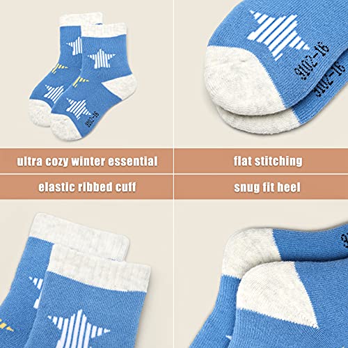 Boys Winter Socks Kids Warm Crew Socks Thermal Terry Socks for Boys 6 Pack4