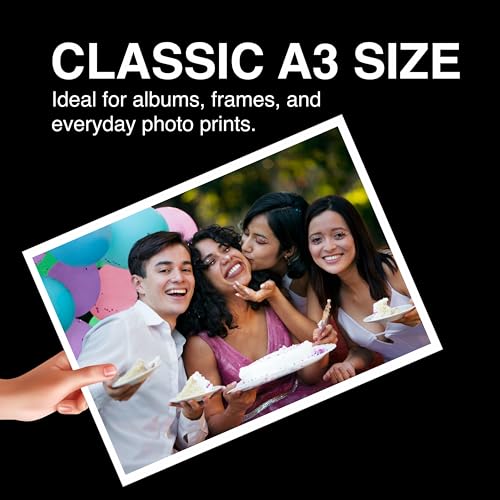 Image of Kodak 180 GSM A3 Glossy Photo Paper - Water Resistant, Pack of 20 sheets, Compatible with all Inkjet Printers