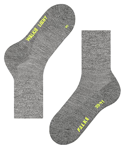 Image of FALKE Unisex Walkie Light Socks, Crew Length, Thick Sole, Hiking Sock, Breathable, Moisture-Wicking, Merino Wool, Grey (Graphite Melange 3060), 12.5-13.5, 1 Pair
