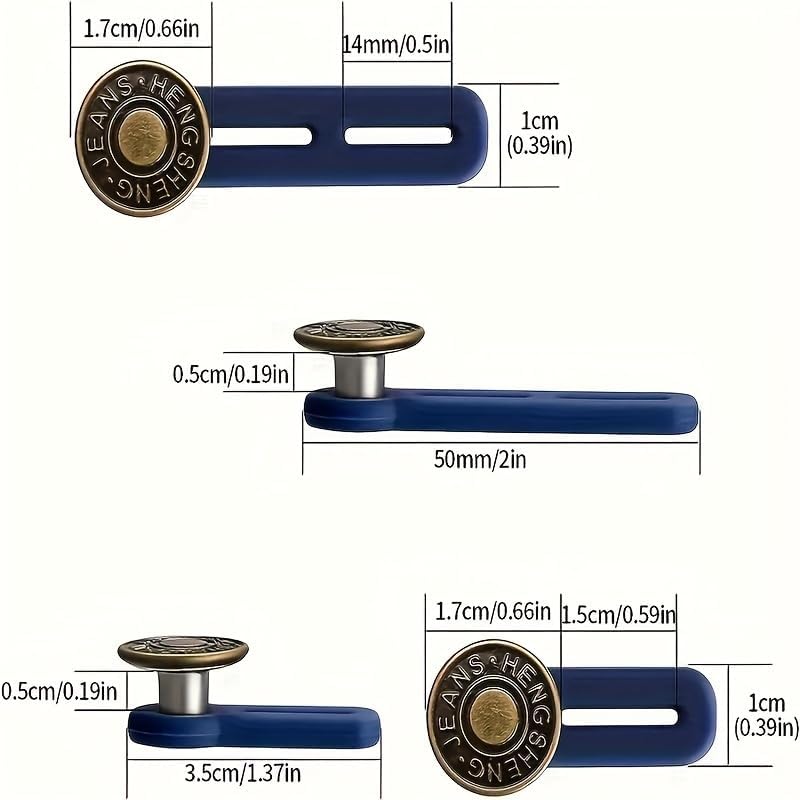 Extensores de botão de calça jeans e 6 peças: expansor de cintura universal para mulheres e homens, solução instantânea de extensão de cinto (6 peças)