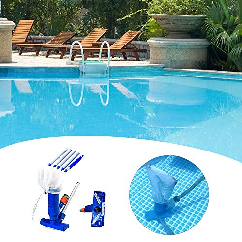 Nishore Kit de limpeza para piscina, aspirador de pó, cabeça de sucção com escovas Bolsa extensível