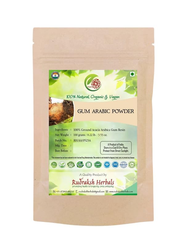 Gum Arabic Powder 100% Ground Acacia Arabica Gum Resin 100gm : Amazon ...
