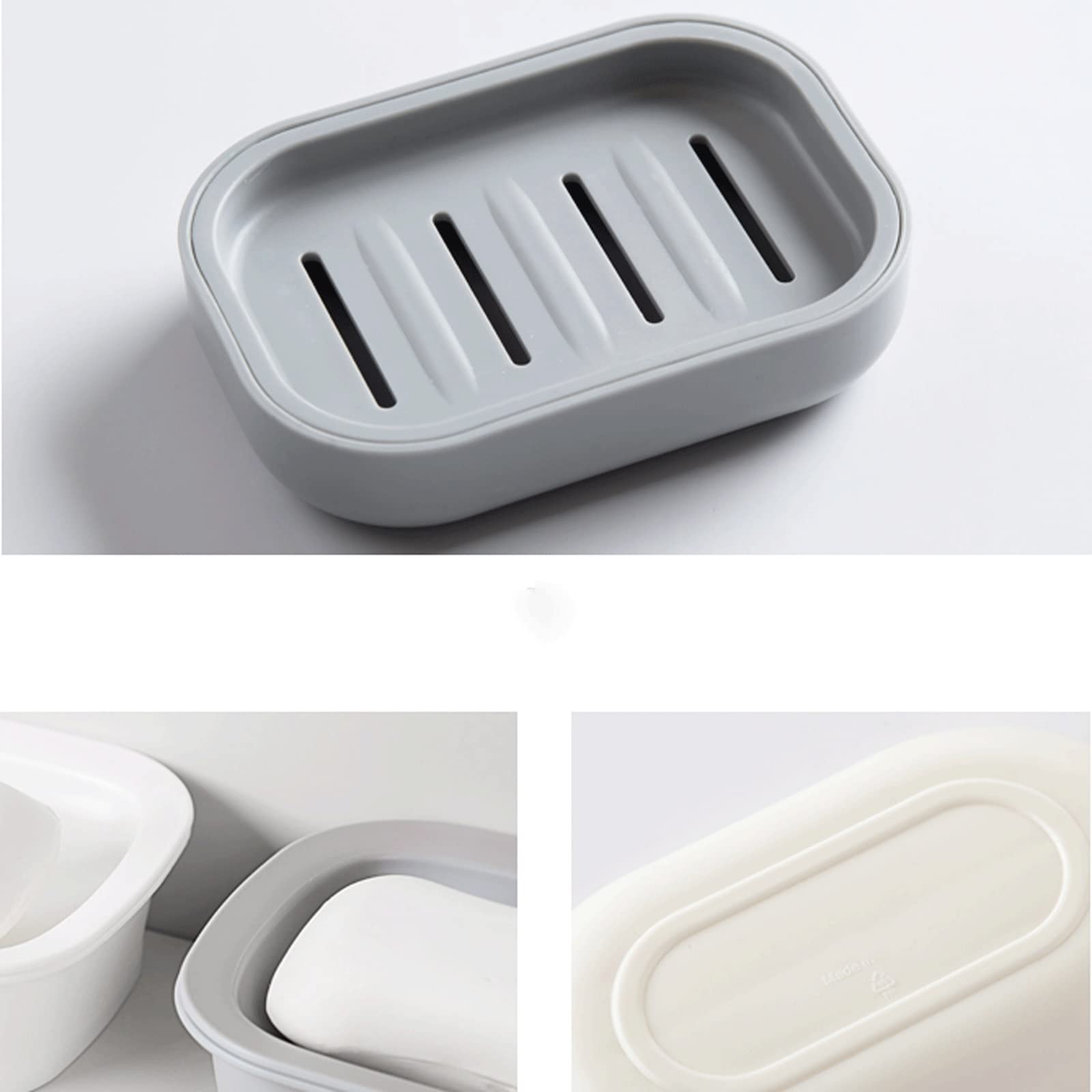 Jabonera con escurridor, jabonera, ahorradora de jabón, fácil de Limpiar, Bandeja para jabón seco y Antiadherente para Ducha y baño