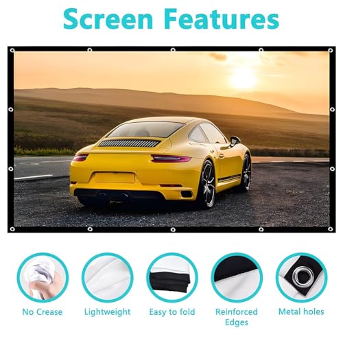 Pantalla portátil para proyector 120 pulg 16:9 4K HD miniatura 4