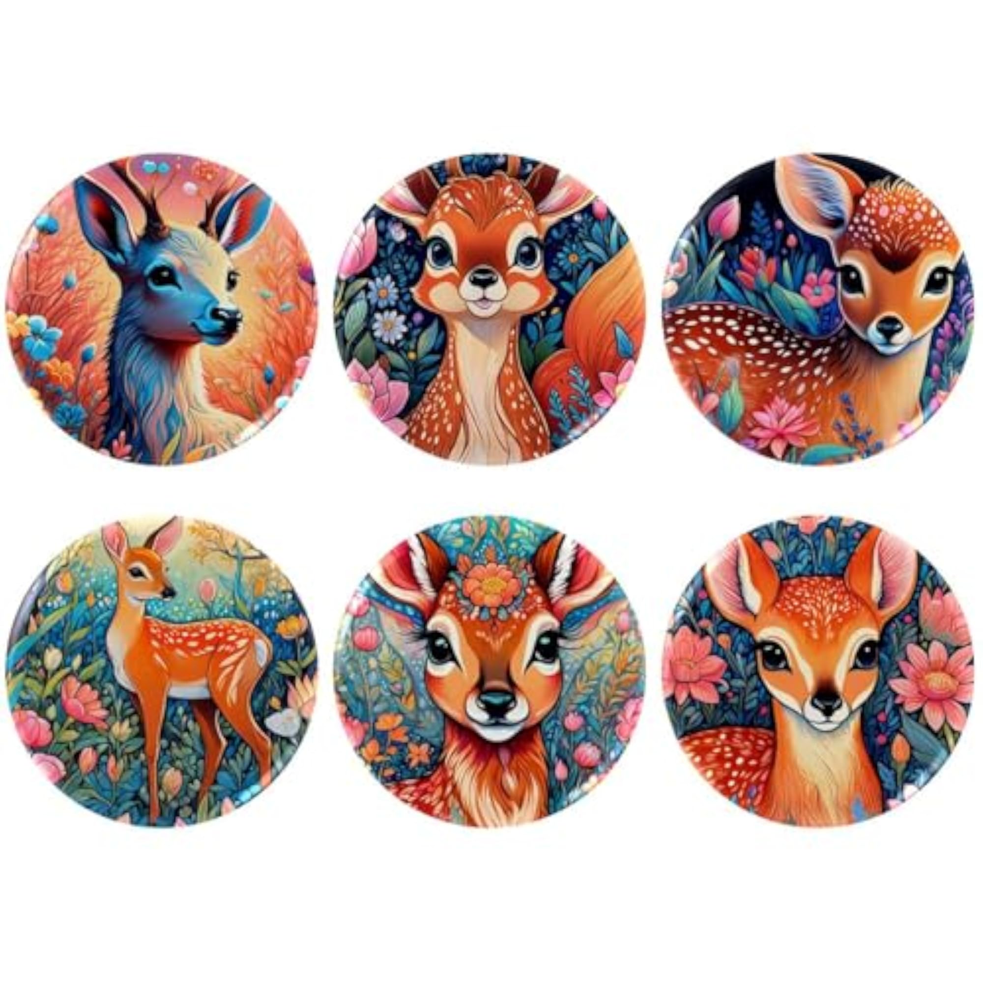 6-Pack Kids' Fashionable Button Pins, Cute Brooches