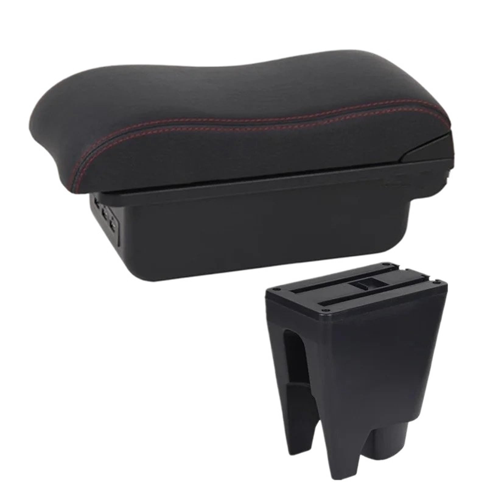 NOKRGQW Car Armrest Box For Peugeot 107 For Citroen C1 For Toyota Etios Aygo BJ Armrest Box Store Dedicated Retrofit Parts Car Accessories ﻿(B1 red line 3USB)