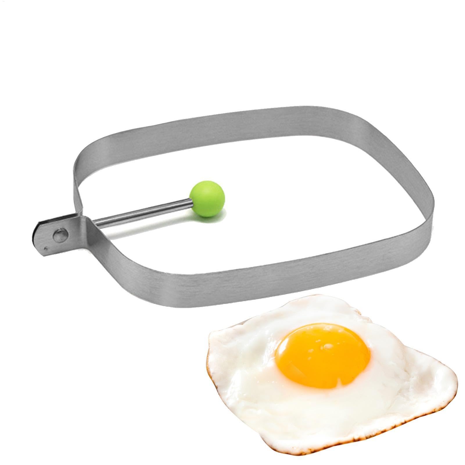 Molde de cocción de huevos, anillos para freír huevos, molde para panqueques, anillo de huevo, anillo de huevo, molde rectangular de acero inoxidable antiadherente para panqueques, molde de