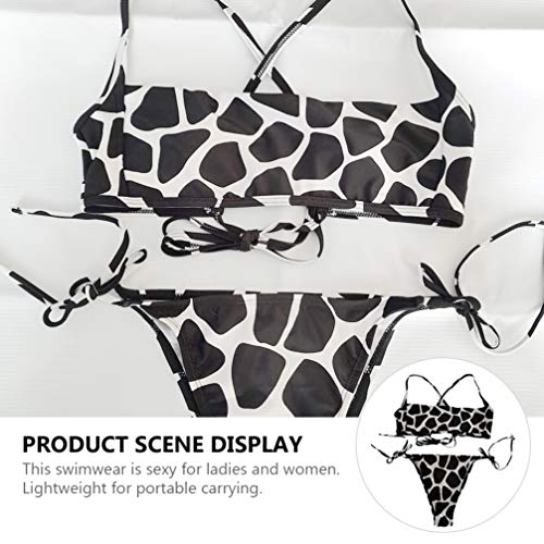 SOIMISS Mulheres Cinta Biquíni Top Maiô Fio Dental Maiô Fissão Swimwear (Preto- L)