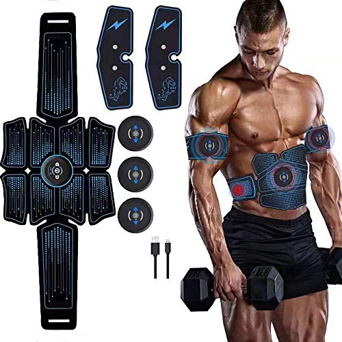 eAnjoy EMS Pads, ABS Stimulator Muscle Toner, Abdominal Toning Belt Muscle Trainer, Portable