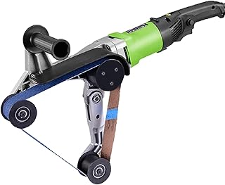 wsbdking Ponceuse à courroie avec contrôle de 6 vitesses, polisseuse à tube de tuyau d'acier inoxydable électrique 220V 800W avec 9 types de ceintures abrasives pour obtenir une meulage à 270 ° Poliss