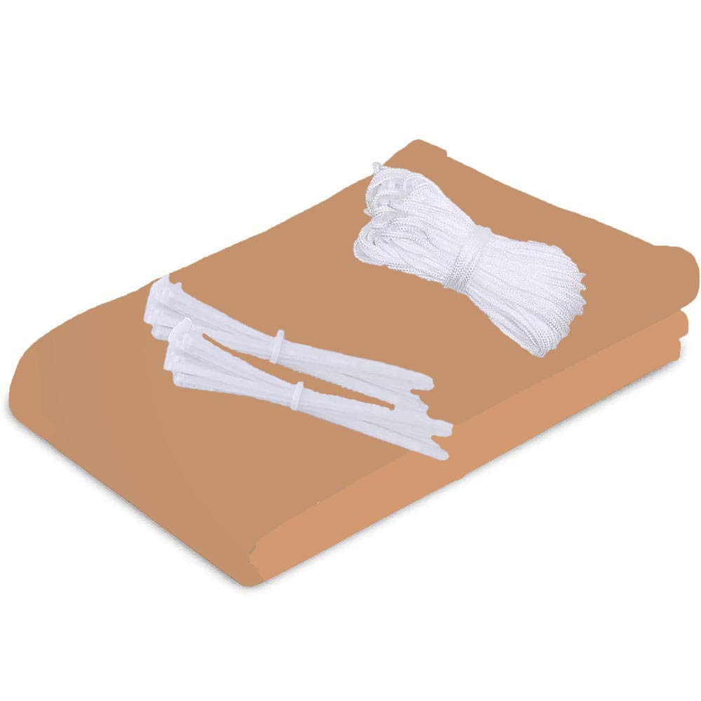 Odporny na warunki atmosferyczne zadaszenie balkonowe 85 x 700 cm – 100% ochrona prywatności, 200 g/m², parawan ogrodzeniowy, kolor piaskowy, wraz z linami i opaskami kablowymi dla łatwego montażu
