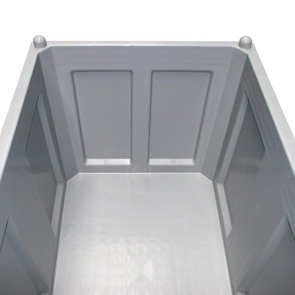 BRB 2x Palettenbox, 4 Füßen, LxBxH 1200x800x850 mm, geschlossen, Trgkr 500 kg, grau