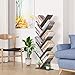 Homfa Tree Bookshelf BookRack, 9-Shelf Bookcase, Artistic Book Organizer, Space-Saving CDs Albums Books Holder in Living Room Office, Grey