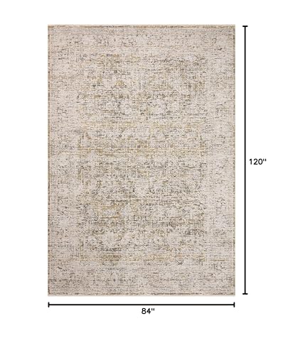 Tapete decorativo Loloi 7'x10' beige y dorado miniatura 2