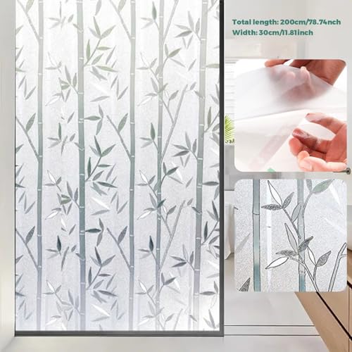 Película decorativa para ventana con patrón bamboo 79x12 in miniatura 7