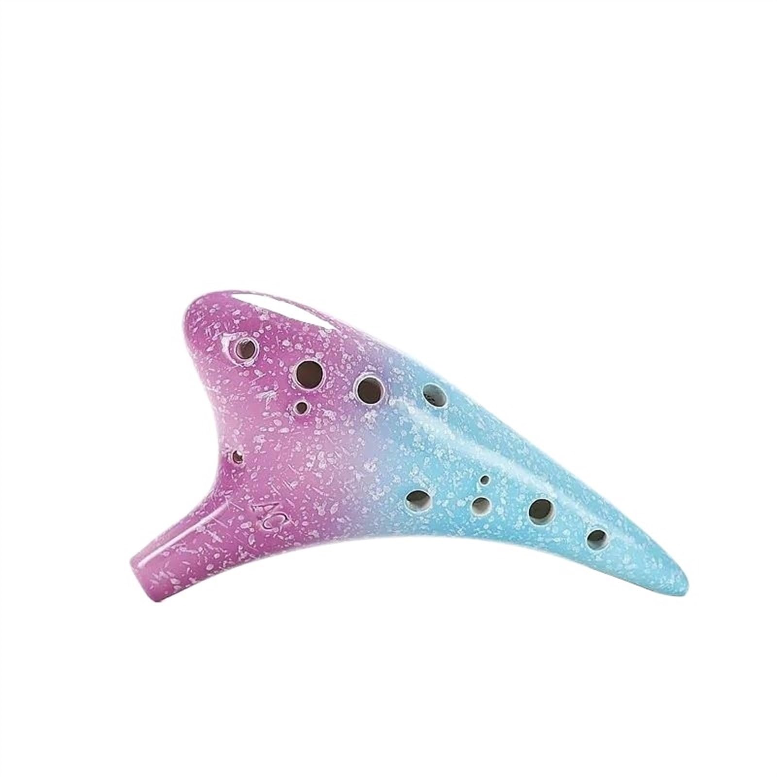 Pour Débutants ocarina Ocarina Alto C En Céramique Multicolore À 12 Trous, Style Étoilé, Musical Avec Sac De Protection (Color : Lavender)