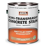 Anvil Semi-Transparent Concrete Stain Penetrating Acrylic Interior-Exterior Color Russet Stone - 1 Gallon
