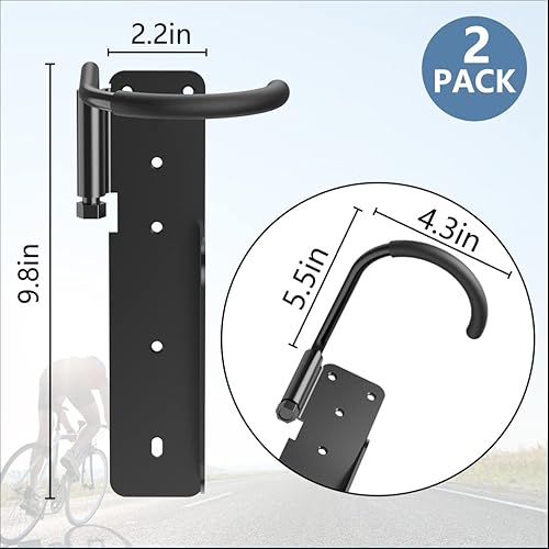 Havedawn Upgraded 2 Pack Bike Rack Garage Wall Mount, Swivel Bike Rack, Swing 90 Degrees, Vertical Bike Hanger Hook For Indoor, Bicycle Storage Rack, Space Saving Bike Holder #TOP7