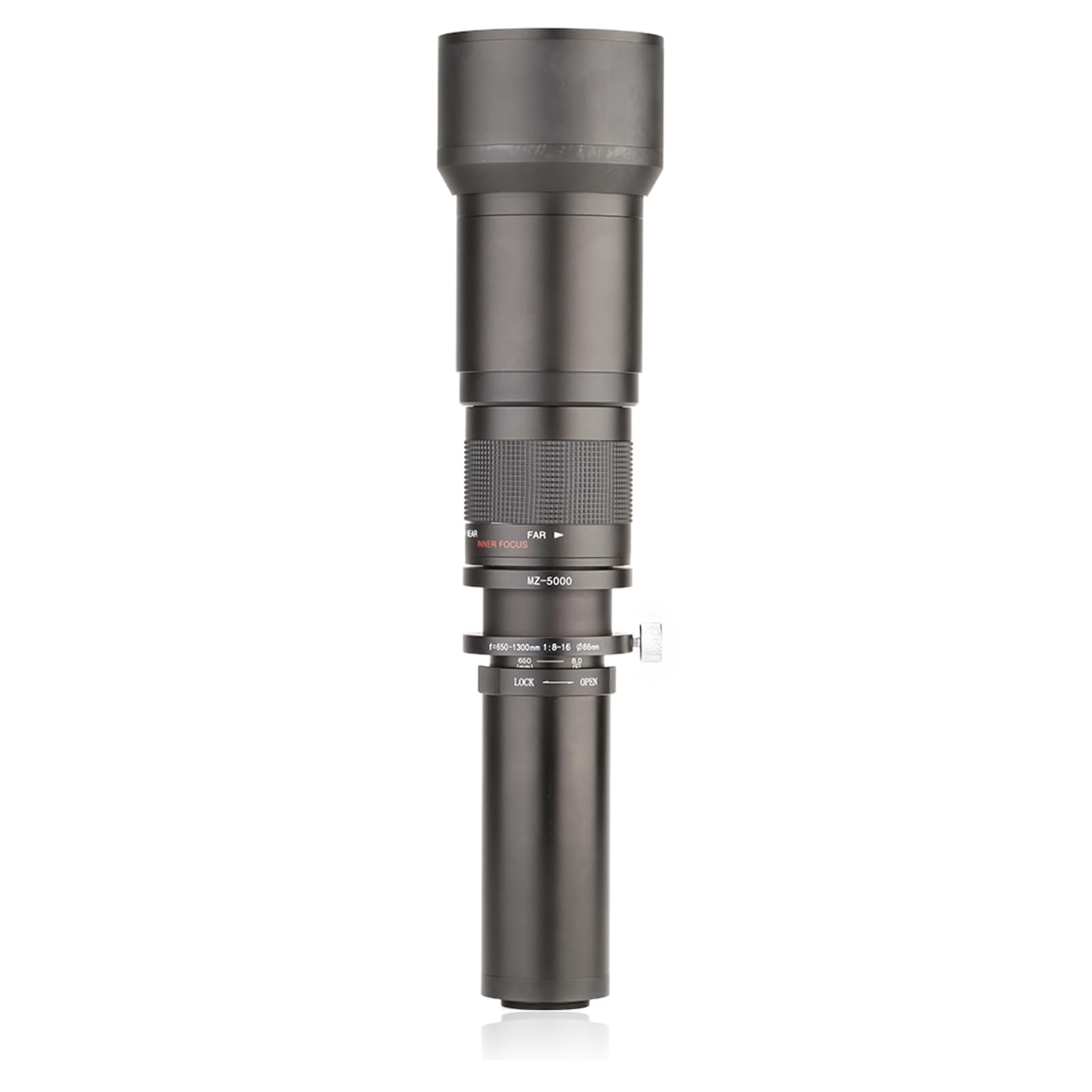 Domary Obiettivo Zoom Ultra Teleobiettivo F8.3-16 da 650-1300 Mm con Attacco per Treppiede con Attacco a T per Fotocamere DSLR