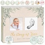 Baby Memory Book & Newborn Keepsake Journal First Year Memory Book for Boy or Girl Gender Neutral Milestone Book with 24 Stickers Perfect First Mothers Day Gift