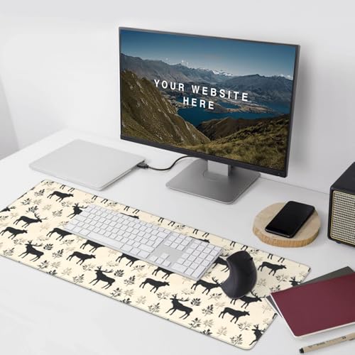 Grand tapis de souris de jeu silhouette d'élan pour clavier PC - 5
