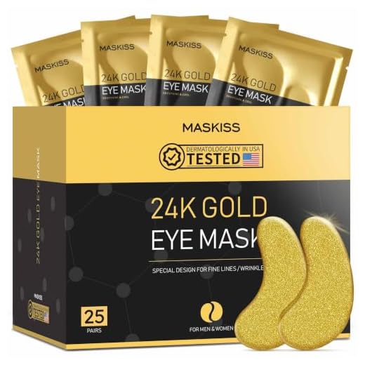 Maskiss 25-Pairs 24K Gold Under Eye Patches, Eye Mask, Eye Patches for Puffy Eyes, Eye Masks for Dark Circles and Puffiness, Collagen Skin Care Products