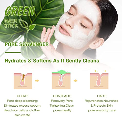 2 Pack Green Tea Mask Stick For Face, Blackhead Remover With Green Tea Extract, Deep Pore Cleansing, Green Clay Mask For Face Moisturizing, Purifying, Reduce Blackheads For All Skin Types Of Men And Women #TOP2