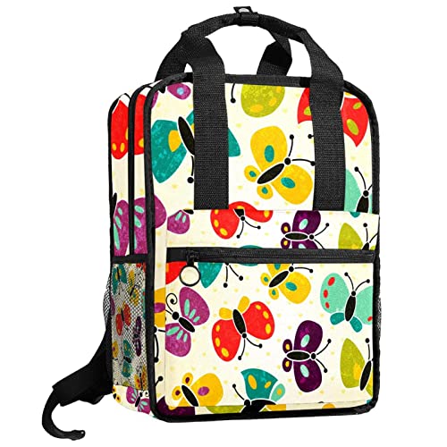 Sac à dos garçon avec bretelles réglables bleu motif cœur rouge