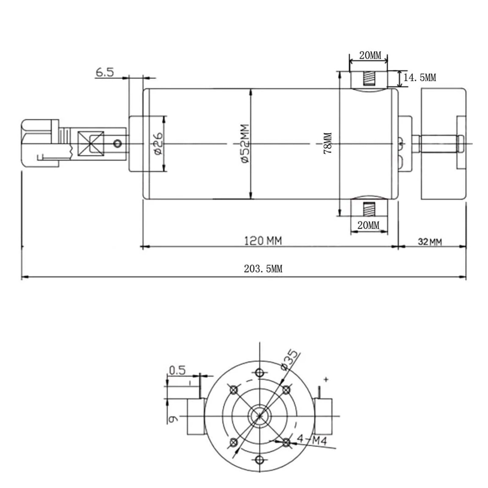 Zestaw silnika wrzeciona CNC chłodzony powietrzem 0,8 kW DC110V 20000 obr./min ER11/ Chuck 800 W silnik + regulator prędkości zasilacza do grawerowania do obróbki drewna(Model A)