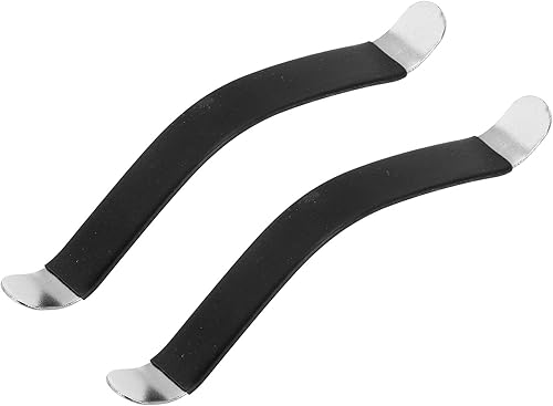 PATIKIL Esparcidores de cuerda para guitarra, recubiertos de goma, herramientas de limpieza de diapasón de acero inoxidable, negro para