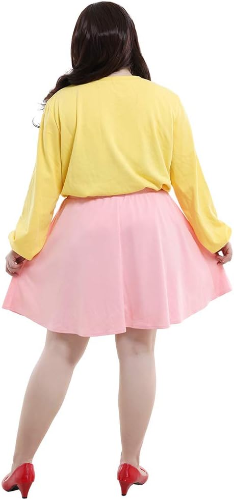 miccostumes Women's Bee Yellow Shirt Pink Skirt Cosplay Costume