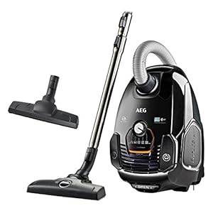Aeg Vx7-2-Eb-P Stofzuiger, Met Zak, 650 Watt, Incl. Zuigmond Voor Harde Vloeren, 12 M Actieradius, Zachte Wielen, 3,5 Liter Stofzakvolume, Hygiënische Filter E12, Zwart