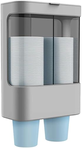 LBTING Dispensador de tazas enfriador de agua, soporte de taza tipo tirón, montado en la pared, taza pequeña de 4 onzas - 6 onzas, dispensador de