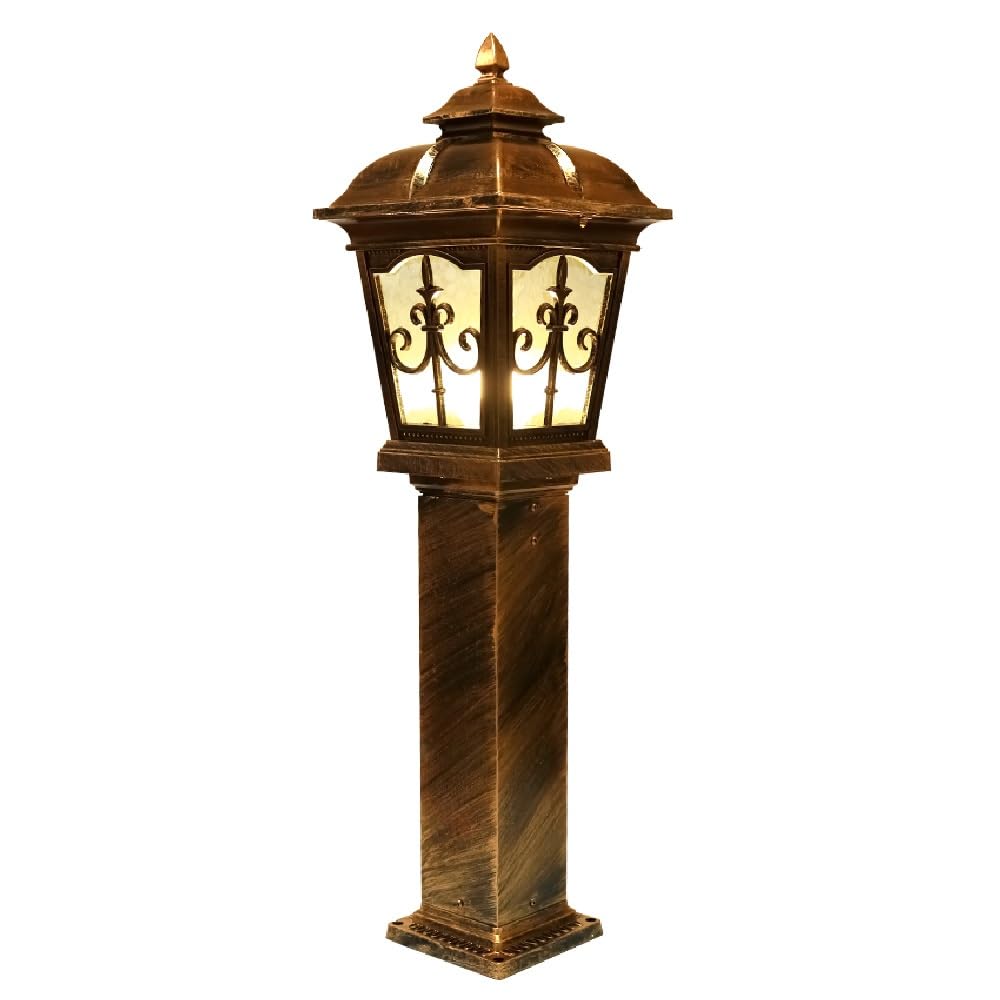 Mosiężna lampa słupkowa Nostalgia