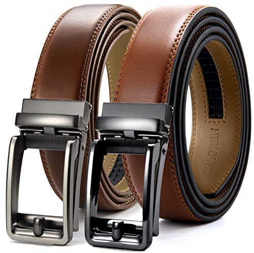 Leather Ratchet Dress Belt 2 Pack 1 3/8