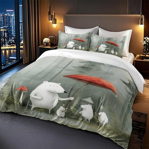 Housse de couette 240 x 260 en microfibre brossée douce anti-plis