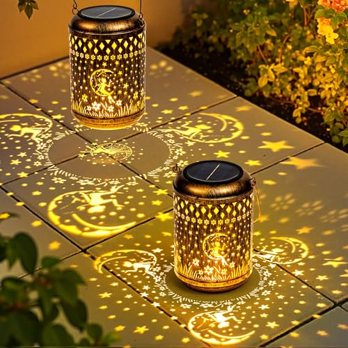 Lanterne solaire jardin GIGALUMI en métal étanche pour habiller la terrasse